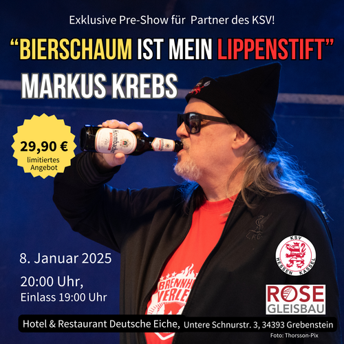 Tickets kaufen für Markus Krebs "Bierschaum ist mein Lippenstift" am 08.01.2025